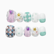 Glassy Plaid Nails