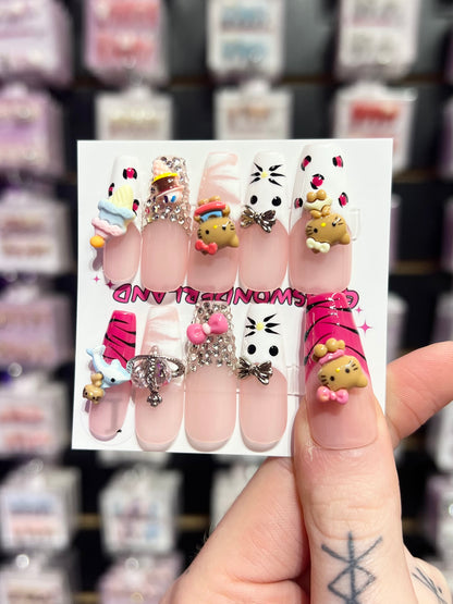 Kitty Bedazzle Nails