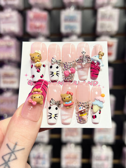 Kitty Bedazzle Nails