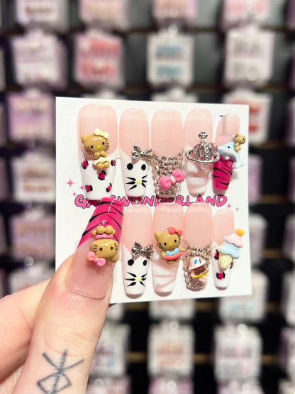 Kitty Bedazzle Nails